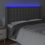 Cabecero con LED cuero sintético gris 147x16x118/128cm de vidaXL, Cabeceros y pies de cama - Ref: Foro24-3124142, Precio: 136...