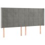 Cabecero con LED de terciopelo gris claro 203x16x118/128 cm de vidaXL, Cabeceros y pies de cama - Ref: Foro24-3124114, Precio...