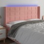 Pink velvet headboard with LED 183x16x118/128 cm by vidaXL, Headboards and footboards - Ref: Foro24-3124113, Price: 139,40 €,...