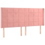 Pink velvet headboard with LED 183x16x118/128 cm by vidaXL, Headboards and footboards - Ref: Foro24-3124113, Price: 139,40 €,...