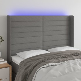 Dark gray fabric headboard with LED 147x16x118/128 cm by vidaXL, Headboards and footboards - Ref: Foro24-3124187, Price: 126,...