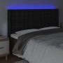 Cabecero con LED cuero sintético negro 147x16x118/128 cm de vidaXL, Cabeceros y pies de cama - Ref: Foro24-3124138, Precio: 1...