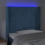 LED-Kopfteil aus dunkelblauem Samt, 93 x 16 x 118/128 cm von vidaXL, Kopf- und Fußteile - Ref: Foro24-3124088, Preis: 84,53 €...