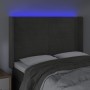 Cabecero con LED de terciopelo gris oscuro 147x16x118/128 cm de vidaXL, Cabeceros y pies de cama - Ref: Foro24-3124237, Preci...