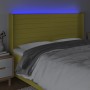 Headboard with LED in green fabric 203x16x118/128 cm by vidaXL, Headboards and footboards - Ref: Foro24-3124217, Price: 140,5...