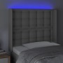 Cabecero con LED cuero sintético gris 93x16x118/128cm de vidaXL, Cabeceros y pies de cama - Ref: Foro24-3124130, Precio: 87,9...