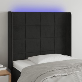 Cabecero con LED de terciopelo negro 93x16x118/128 cm de vidaXL, Cabeceros y pies de cama - Ref: Foro24-3124086, Precio: 91,9...