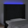 Cabecero con LED de terciopelo negro 93x16x118/128 cm de vidaXL, Cabeceros y pies de cama - Ref: Foro24-3124086, Precio: 91,9...