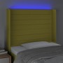 Cabecero con LED de tela verde 103x16x118/128 cm de vidaXL, Cabeceros y pies de cama - Ref: Foro24-3124185, Precio: 84,80 €, ...