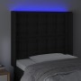 Headboard with LED black synthetic leather 83x16x118/128 cm by vidaXL, Headboards and footboards - Ref: Foro24-3124120, Price...