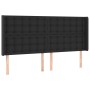 Cabecero con LED cuero sintético negro 203x16x118/128 cm de vidaXL, Cabeceros y pies de cama - Ref: Foro24-3124156, Precio: 1...