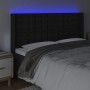 Cabecero con LED cuero sintético negro 183x16x118/128 cm de vidaXL, Cabeceros y pies de cama - Ref: Foro24-3124150, Precio: 1...