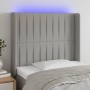 Cabecero con LED de tela gris claro 93x16x118/128 cm de vidaXL, Cabeceros y pies de cama - Ref: Foro24-3124268, Precio: 82,16...