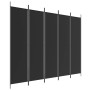 Divider screen with 5 black fabric panels 250x200 cm by vidaXL, Room dividers - Ref: Foro24-350189, Price: 41,95 €, Discount: %