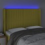 Headboard with LED in green fabric 147x16x118/128 cm by vidaXL, Headboards and footboards - Ref: Foro24-3124291, Price: 125,4...