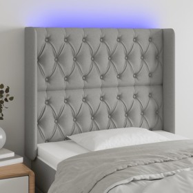 Light gray fabric headboard with LED 93x16x118/128 cm by vidaXL, Headboards and footboards - Ref: Foro24-3124366, Price: 100,...