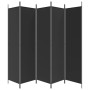 Biombo divisor de 5 paneles de tela negro 250x200 cm de vidaXL, Divisores de ambientes - Ref: Foro24-350189, Precio: 42,99 €,...