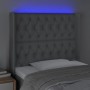 Light gray fabric headboard with LED 93x16x118/128 cm by vidaXL, Headboards and footboards - Ref: Foro24-3124366, Price: 100,...