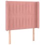 Pink velvet headboard with LED 83x16x118/128 cm by vidaXL, Headboards and footboards - Ref: Foro24-3124321, Price: 87,50 €, D...