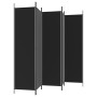 Biombo divisor de 5 paneles de tela negro 250x200 cm de vidaXL, Divisores de ambientes - Ref: Foro24-350189, Precio: 42,99 €,...