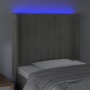 Light gray velvet headboard with LED 83x16x118/128 cm by vidaXL, Headboards and footboards - Ref: Foro24-3124316, Price: 78,5...