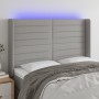 Cabecero con LED de tela gris claro 147x16x118/128 cm de vidaXL, Cabeceros y pies de cama - Ref: Foro24-3124186, Precio: 125,...