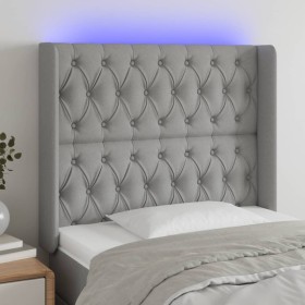 Light gray fabric headboard with LED 103x16x118/128 cm by vidaXL, Headboards and footboards - Ref: Foro24-3124374, Price: 99,...