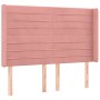 Pink velvet headboard with LED 147x16x118/128 cm by vidaXL, Headboards and footboards - Ref: Foro24-3124241, Price: 136,00 €,...