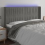 Light gray velvet headboard with LED 183x16x118/128 cm by vidaXL, Headboards and footboards - Ref: Foro24-3124346, Price: 141...