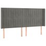 Cabecero con LED de terciopelo gris claro 183x16x118/128 cm de vidaXL, Cabeceros y pies de cama - Ref: Foro24-3124346, Precio...