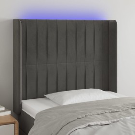 Cabecero con LED de terciopelo gris oscuro 103x16x118/128 cm de vidaXL, Cabeceros y pies de cama - Ref: Foro24-3124329, Preci...