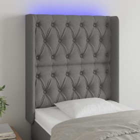 Cabecero con LED de tela gris oscuro 83x16x118/128 cm de vidaXL, Cabeceros y pies de cama - Ref: Foro24-3124359, Precio: 97,9...