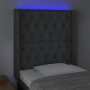 Dunkelgraues Stoffkopfteil mit LED 83x16x118/128 cm von vidaXL, Kopf- und Fußteile - Ref: Foro24-3124359, Preis: 96,17 €, Rab...