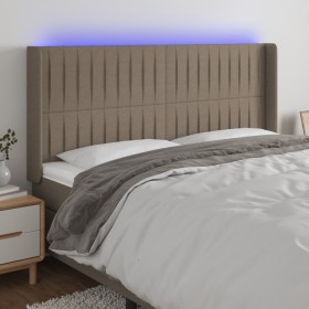 Cabecero con LED de tela gris taupe 183x16x118/128 cm de vidaXL, Cabeceros y pies de cama - Ref: Foro24-3124304, Precio: 140,...