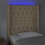 Kopfteil aus cremefarbenem Stoff mit LED 83x16x118/128 cm von vidaXL, Kopf- und Fußteile - Ref: Foro24-3124363, Preis: 97,67 ...