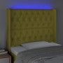 Green fabric headboard with LED 103x16x118/128 cm by vidaXL, Headboards and footboards - Ref: Foro24-3124381, Price: 87,74 €,...