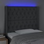 Cabecero con LED de tela gris oscuro103x16x118/128 cm de vidaXL, Cabeceros y pies de cama - Ref: Foro24-3124375, Precio: 95,8...