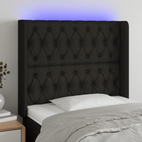 Black fabric headboard with LED 93x16x118/128 cm by vidaXL, Headboards and footboards - Ref: Foro24-3124368, Price: 100,47 €,...