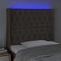 Headboard with LED in taupe gray fabric 93x16x118/128 cm by vidaXL, Headboards and footboards - Ref: Foro24-3124370, Price: 1...