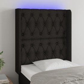 Black fabric headboard with LED 83x16x118/128 cm by vidaXL, Headboards and footboards - Ref: Foro24-3124360, Price: 96,10 €, ...