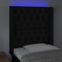 Kopfteil aus schwarzem Stoff mit LED 83x16x118/128 cm von vidaXL, Kopf- und Fußteile - Ref: Foro24-3124360, Preis: 96,10 €, R...