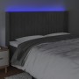 Dark gray velvet headboard with LED 203x16x118/128 cm by vidaXL, Headboards and footboards - Ref: Foro24-3124353, Price: 146,...