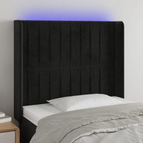 Cabecero con LED de terciopelo negro 103x16x118/128 cm de vidaXL, Cabeceros y pies de cama - Ref: Foro24-3124330, Precio: 93,...