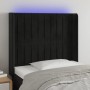 Kopfteil aus schwarzem Samt mit LED 103x16x118/128 cm von vidaXL, Kopf- und Fußteile - Ref: Foro24-3124330, Preis: 95,99 €, R...