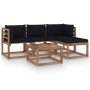 5-piece garden furniture set with black cushions by vidaXL, Garden sets - Ref: Foro24-3067363, Price: 296,79 €, Discount: %