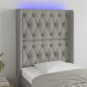 Light gray fabric headboard with LED 83x16x118/128 cm by vidaXL, Headboards and footboards - Ref: Foro24-3124358, Price: 96,6...