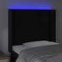 Black velvet headboard with LED 83x16x118/128 cm by vidaXL, Headboards and footboards - Ref: Foro24-3124318, Price: 89,15 €, ...