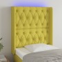 Green fabric headboard with LED 83x16x118/128 cm by vidaXL, Headboards and footboards - Ref: Foro24-3124365, Price: 82,89 €, ...