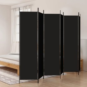 Divider screen with 6 black fabric panels 300x200 cm by vidaXL, Room dividers - Ref: Foro24-350193, Price: 61,82 €, Discount: %