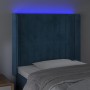 Cabecero con LED de terciopelo azul oscuro 103x16x118/128 cm de vidaXL, Cabeceros y pies de cama - Ref: Foro24-3124332, Preci...